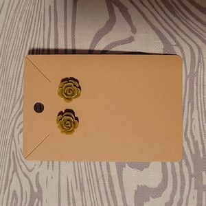 Brown Rose Stud Earrings